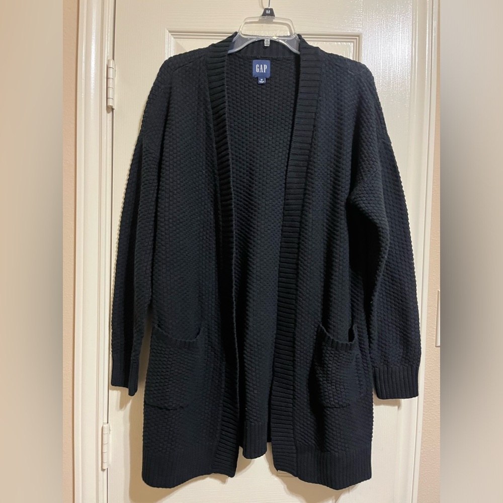 Gap Black Open-Front Cardigan Sweater - Picture 4 of 7